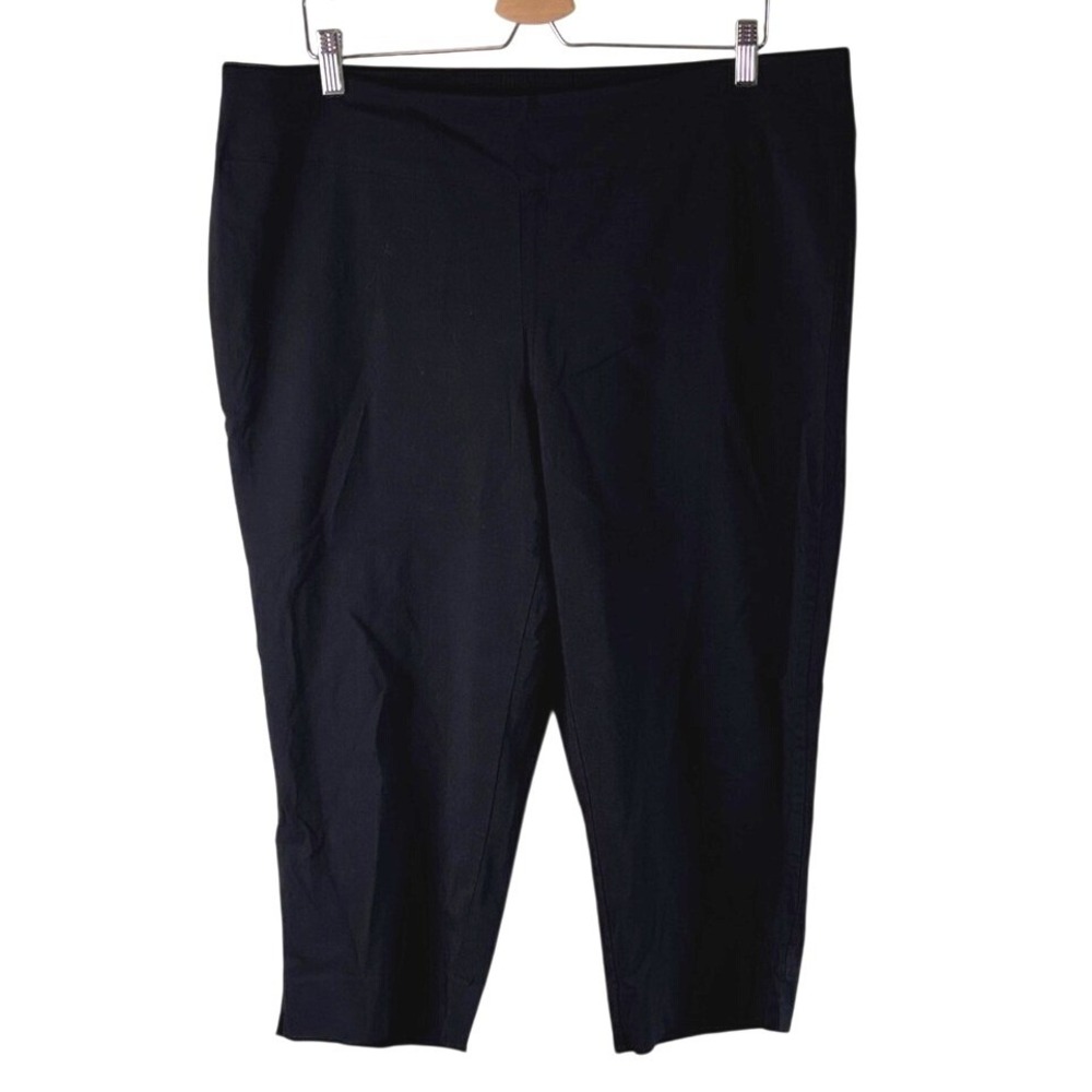 Meera Lane 18W Black Stretch Cropped Ankle Pants Stretch Slim Cut Versatile